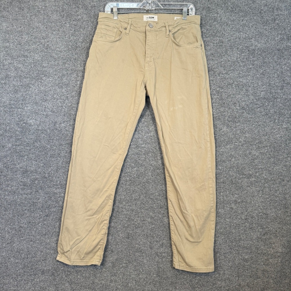 GDW General Denim Works Pants Mens 34x30‎ Khaki Chino Bridge Straight Fit Casual